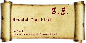 Bruchács Etel névjegykártya